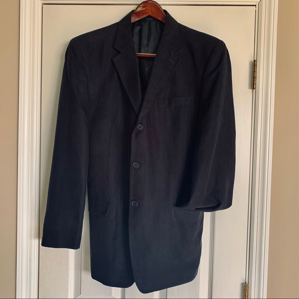 Alfani Black Suede Three Button Sports Coat